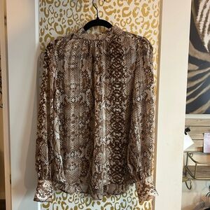 H&M Brown Snake Pattern Blouse